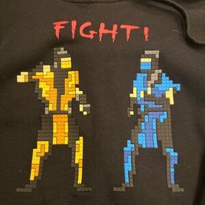 Rare! Mostly Heard Rarely Seen 8 Bit Mortal Kombat hoodie sweatshirt black large